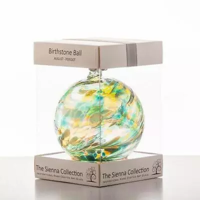 Buy August Peridot Birthstone Ball Sienna Glass 10cm Decorative Ornament Gift Boxed • 14.99£