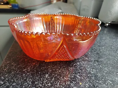 Buy Carnival Glass  LARGE VINTAGE Fruit Bowl  Iridescent. • 14.99£