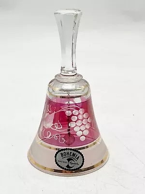 Buy Vintage Bohemia Crystal Cut Work Glass Crystal Czech Bell • 24.99£