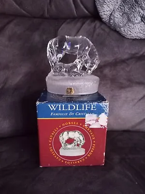 Buy Crystal Glass Horse And Foal On A Frosted Base Ornament • 4.99£