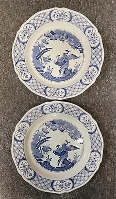 Buy Vintage Furnivals OLD CHELSEA Blue And White Dinner Plates X 2 10in RN 647812 • 10£