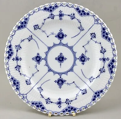 Buy Antique Royal Copenhagen Blue Fluted Full Lace 25cm 9⅞” Dinner Plate 1084 Chip • 50£
