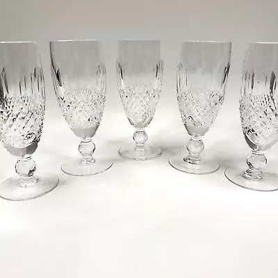 Buy 5 Waterford Crystal Colleen Champagne Flutes 6 Inch Short Stem Diamond Vtg Glass • 217.06£