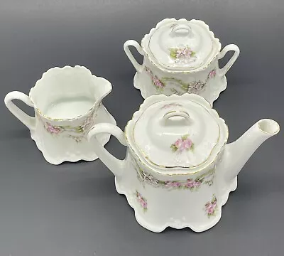 Buy Antique Tea Set  Beautiful!  OVER 100 Years Old Bavaria ZS & Co (Scherer) Roses • 81.47£