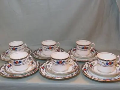 Buy 6 Rosina Queens Bone China Trios Tea Cups Saucers & Side Plates Patt. 3834 • 18£