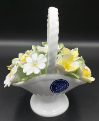 Buy Royal Doulton Bone China Basket Of Yellow/White Flowers (M/47) • 15.99£