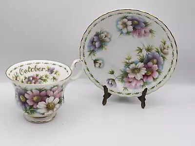 Buy Royal Albert Flower Of The Month October Cosmos -  Teacup & Saucer Set  • 14.95£