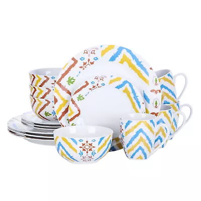 Buy VEWEET Dinner Set 16Piece Porcelain Tableware Plate Bowl Mug Set Service For 4 • 49.99£