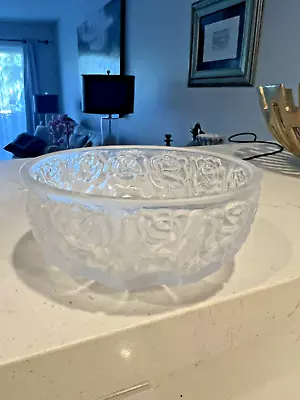 Buy Vintage Frosted Crystal Rose Pattern Bowl William Adams Roses Roses • 14.22£