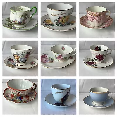 Buy Pretty  Vintage  China Tea Cups And Saucers  - Choice- 99P - £14.95 • 14.95£