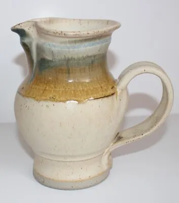 Buy Vintage Ingleton Pottery 5  Jug Vase Studio Handmade Brown Blue Cream • 8.99£