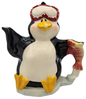 Buy Blue Sky Clayworks Jameson & Tailor Strange Zoo Penguin Teapot W/Fish 1220 • 28.37£