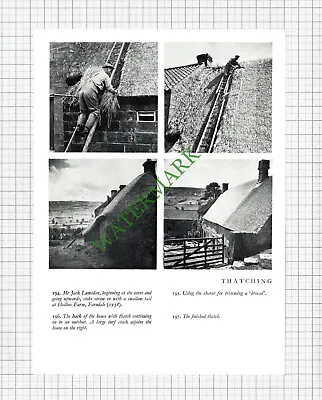 Buy Jack Lumsdan Hollins Farm Farndale Thatching - C.1970s Cutting / Print • 8.95£