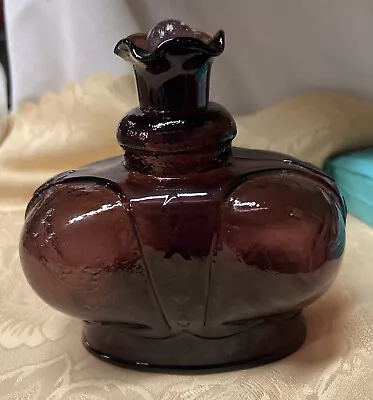 Buy Vintage Clevenger Brothers Amethyst Purple Glass Crown Bottle • 13.43£
