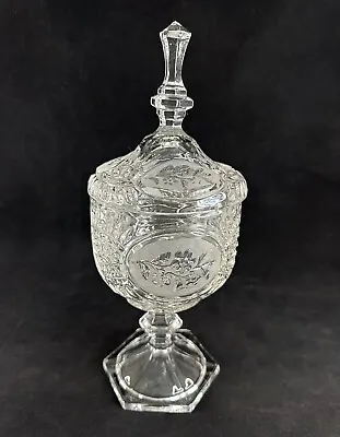 Buy Vintage Large Crystal D’Adriana Cut Glass Candy Treats Dish Bowl Pedestal Lidded • 25£