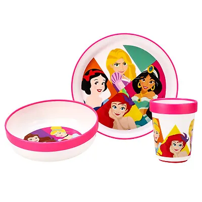 Buy Disney Princess 3pcs Bicolor Kids Dinner Tableware Set Plate, Bowl & Tumbler • 12.99£