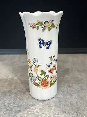 Buy Aynsley 'Cottage Garden' Design China Straight Sided Fluted Top Vase -15cms Tall • 10£