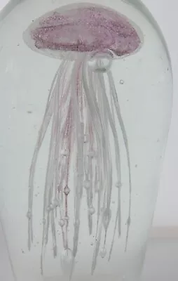 Buy Glass Jellyfish Paperweight Ornament - 15.5 Cm Tall-Pink • 22.99£