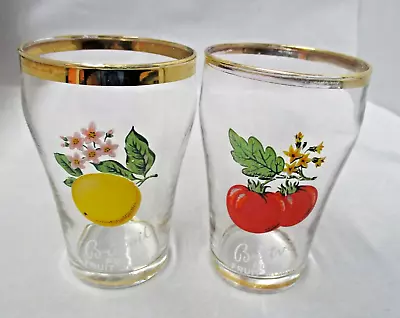 Buy Britvic Pure Fruit Drink  Glasses - 1950's/60's Style - Tomato & Lemon - Vintage • 8.75£