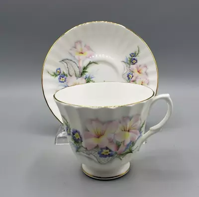 Buy Vintage Duchess Teacup & Saucer Trumpet Flower Fine Bone China England Pink • 12.32£