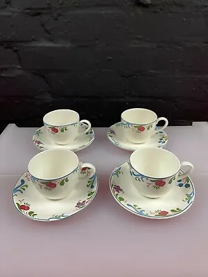 Buy 4 X Poole Cranborne Teacups And Saucers 2 Sets Available • 19.99£