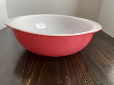 Buy Vintage Pyrex 2 1/2 Qt Flamingo Pink Casserole Bowl With Handles  #024 Very NICE • 20.89£