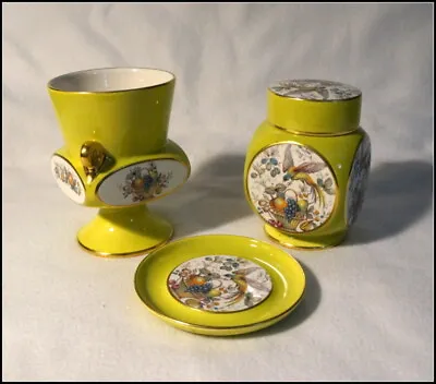 Buy Lot Of 3 Art Deco Carlton Ware Ginger Jar, Vase And Trivit #A107 • 75.60£