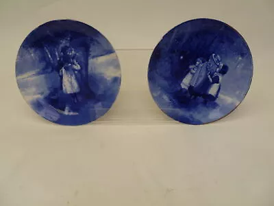 Buy Rare Doulton Burslem Blue Porcelain Plates - Babes In The Wood And Boy And Girl  • 49.99£