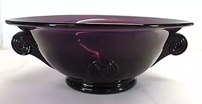 Buy Fostoria 9  Amethyst Glass #2536 Scroll Handled Bowl • 57.77£