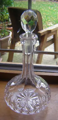 Buy Vintage Crystal Glass Decanter With Stopper Globe Base 24.5cm Good Condition • 10.99£