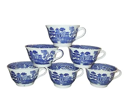 Buy Swinnertons Staffordshire England Blue Willow - 6 Tea Cups Only • 28.55£