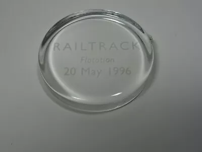 Buy Dartington Clear Glass Paperweight To Commemorate The Railtrack Flotation. 1996 • 6.50£