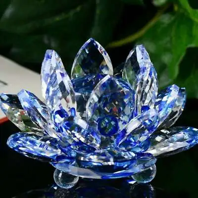 Buy Tea Light Lotus Flower Candle Candlestick Holder 65mm Craft Crystal Glass Home • 4.94£