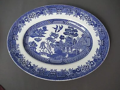 Buy Blue Willow Woods Ware Platter - 11 3/4'' Long - Woods & Sons England - D4 Sb • 47.89£