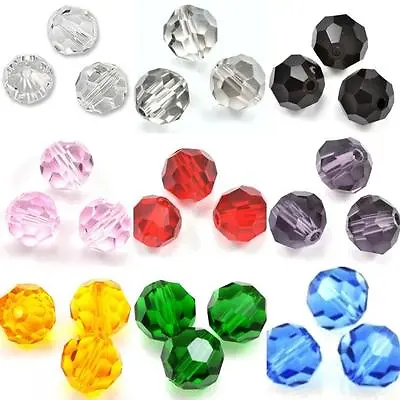 Buy Round Czech Faceted Crystals Cut Glass Beads Jewellery Making 3mm 4mm 6mm 8mm  • 5.47£