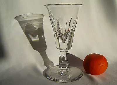 Buy VICTORIAN Drinking Glass Baluster Stem Deceptive Faceted Trumpet Bowl • 28£
