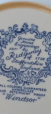 Buy Ridgway Of Staffordshire Bowl  Windsor  Blue & White • 6£