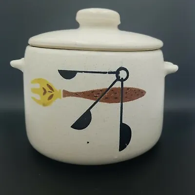 Buy Vintage Mid Century WEST BEND Bean Pot Flour Jar Crock Dish Stoneware • 23.88£