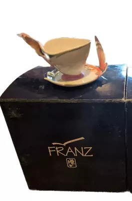 Buy Franz Butterfly Collection “PAPILLON” Cup & Saucer  ~& Spoon (XP1693) - JEN WOO. • 49.50£