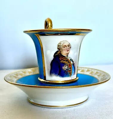 Buy Rare Antique Sevres Hand Painted Blue Cup And Saucer, Circa 1868 French • 1,152.60£