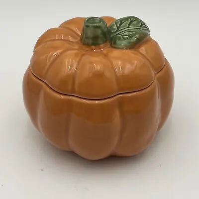 Buy Williams Sonoma  Autumn Harvest Pumpkin Individual Bowl With Lid Ceramic Orange • 14.93£