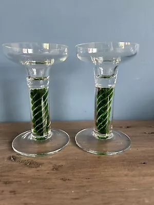 Buy Villeroy & Boch 'TOSCA' Green Spiral Glass - Candle Stick Holders Decorative • 25£