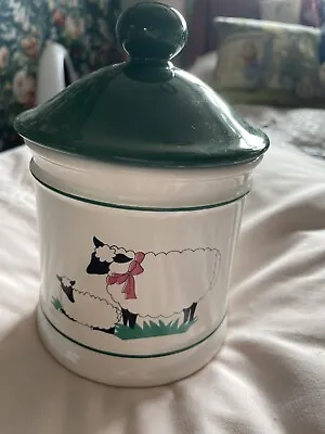 Buy Vintage Hornsea Pottery 1991  Farmyard Collection Sheep Canister With Green Lid • 14£