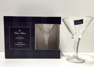 Buy Brooks Brothers Set Of 2 Heavy Martini Glasses 9.5oz Fine European Czech Crystal • 53.71£