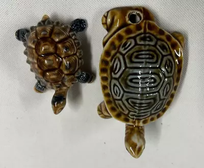 Buy Wade Porcelain Tortoise Figurine Vintage Diamond Black Ornament Terrapin • 7.99£