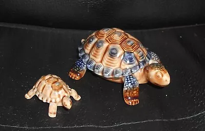 Buy Vintage Wade Porcelain Tortoise Mother & Baby Figurines • 11£