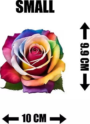 Buy Rainbow Rose Stained Glass Effect Static Cling Window Sticker Colourful Gift • 3.49£