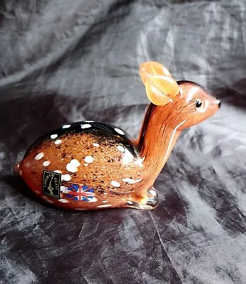 Buy Large Langham Glass Fawn Signed By Paul Miller With Both Labels. • 25£