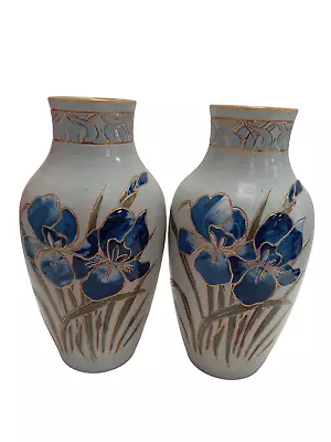 Buy 2 X Antique Lovatt's Langley Ware England Mill Leadless Glaze Vases 25 Cm High • 11.50£