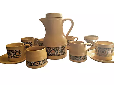 Buy Vintage Coffee Pot Set Mid Century 1970's, Stoneware, Staffordshire Ironstone • 35£